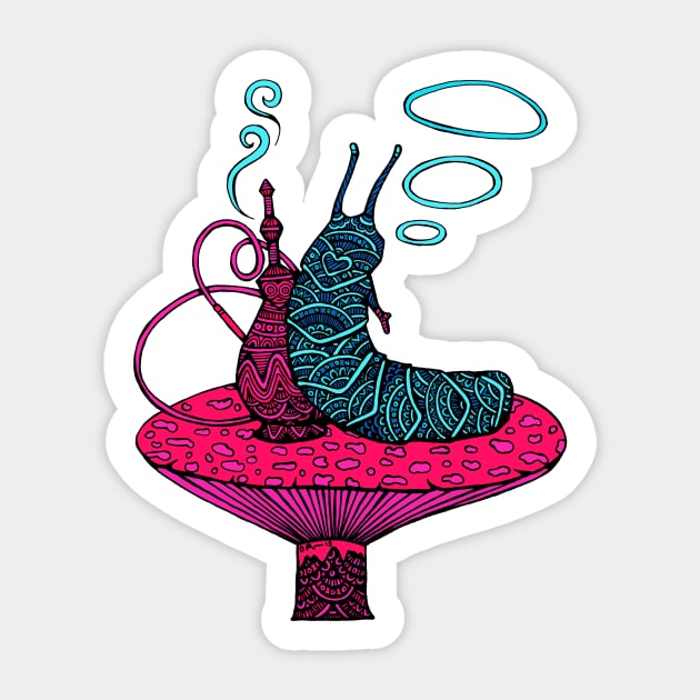 Hookah Smoking Caterpillar V.6.0 Sticker by ogfx